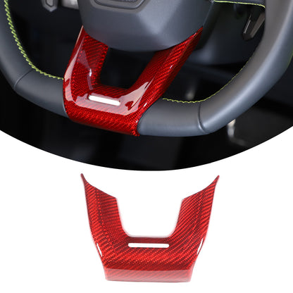 Red Real Carbon Fiber Steering Wheel Trim For Lamborghini Urus/Urus SE 2018-2023 17