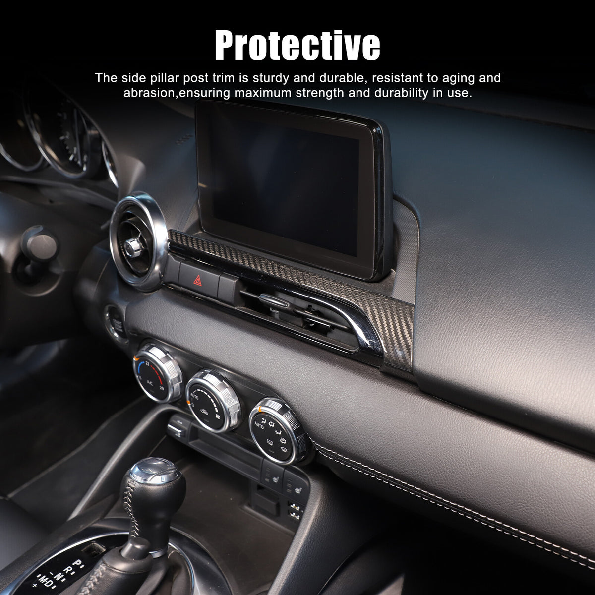 Real Carbon Fiber Center Console air outlet Trim Cover For Mazda MX-5 Miata 16+ 18