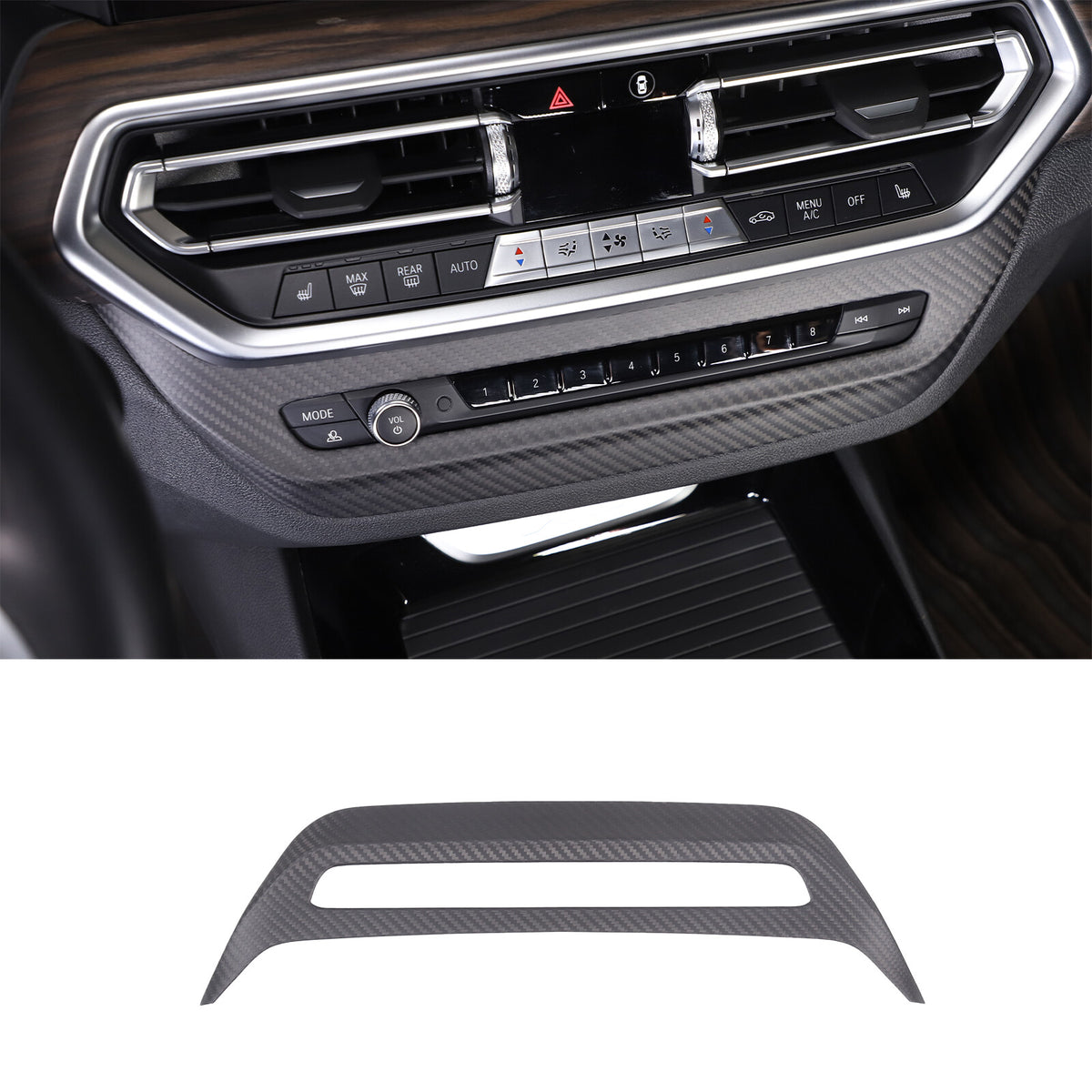 Matte Real Carbon Fiber Air Vent Switch Adjust Cover Trim For BMW X3 G01 2022-23 16