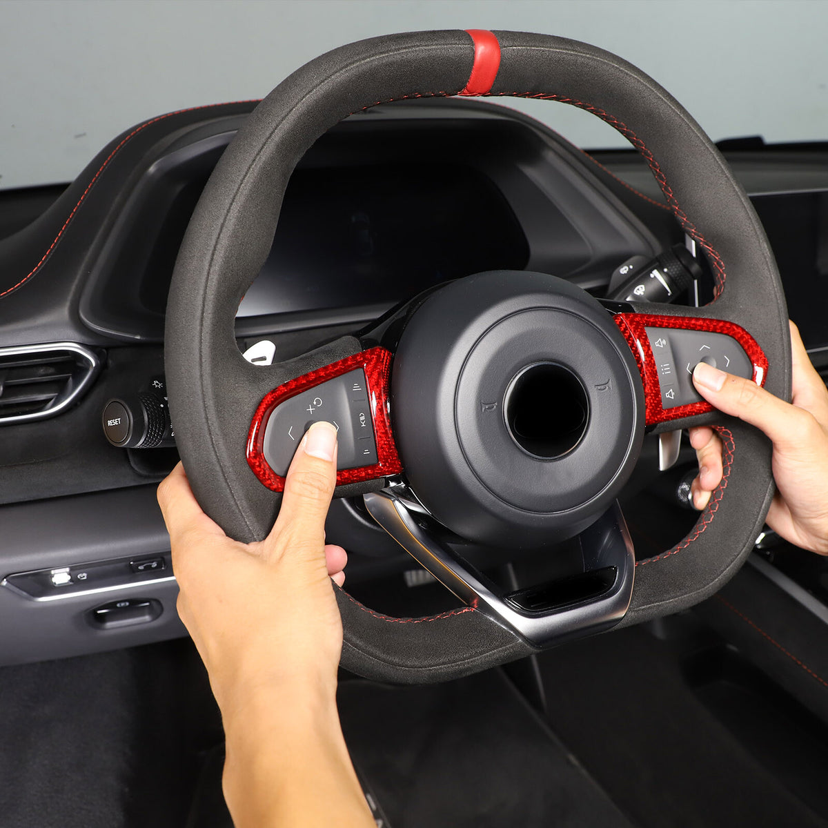 Red Real Carbon Fiber Interior Exterior Conosle Trim Cover For Lotus EMIRA 21-25 69