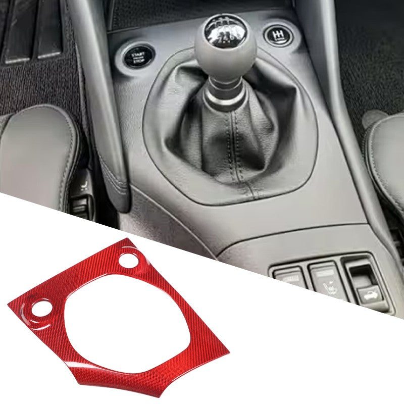 Red Real Carbon Fiber Center Gear Shift Base Trim For Nissan 400Z Z34 MT 2023+ 16