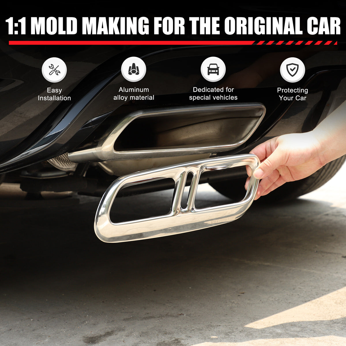 ABS Rear Exhaust Muffler Tail Pipe Cover Trim For Range Rover Sport 2023-24 9