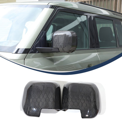 Honeycomb Carbon fiber Side Rear Mirror Cover Caps Trim For LR Defender 2020-24 4