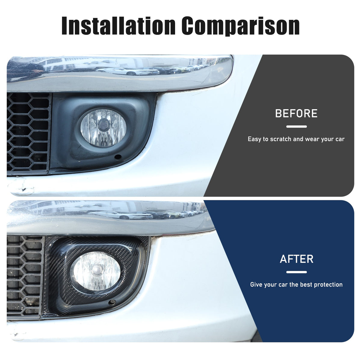 Real Carbon Fiber Front Fog Light Frame Trim For Fiat 500 312 2011-2015 12