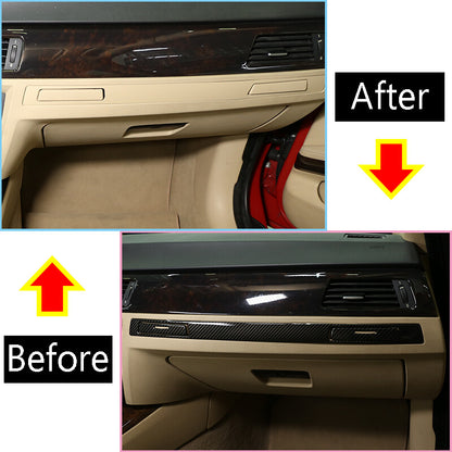 ABS Carbon Fiber Center Console Armrest Panel Trim Set For BMW 3 E90 2005-12 17