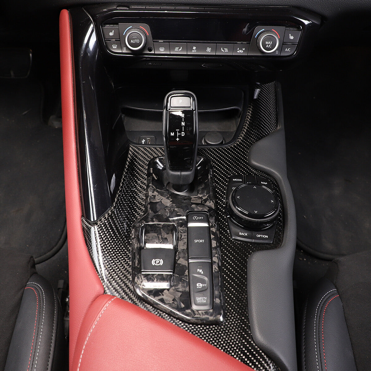 Forged Console Gear Shift Box Panel Trim Cover For Toyota Supra A90 2019-2022 12