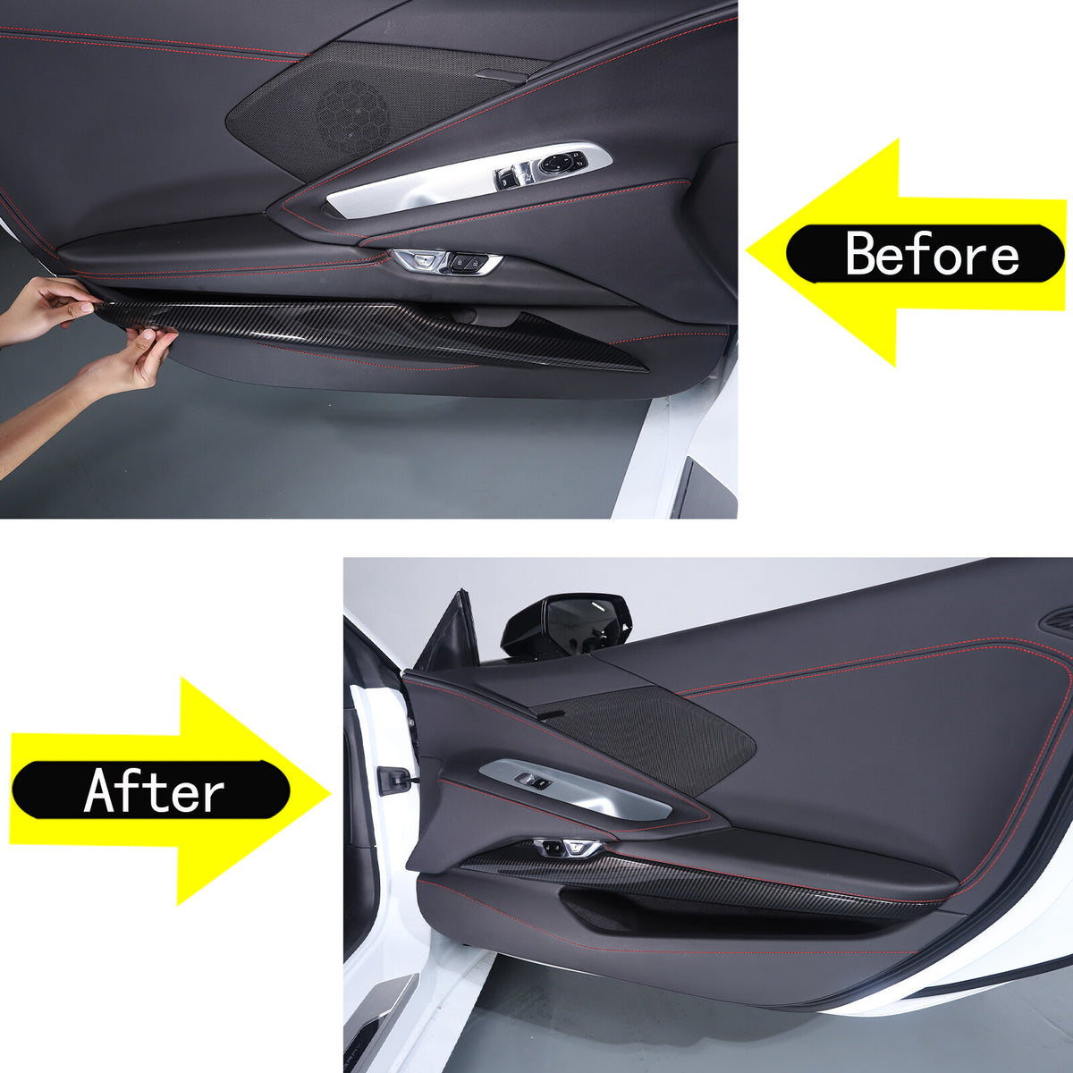ABS Carbon Fiber Interior Full Cover Trim Kit Set For Corvette C8 2020-2025 39