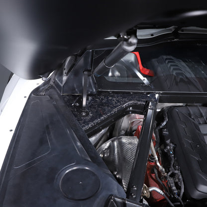 Forged Carbon fiber Front Hood Lift Support Corner Cover Trim For Corvette C8 5