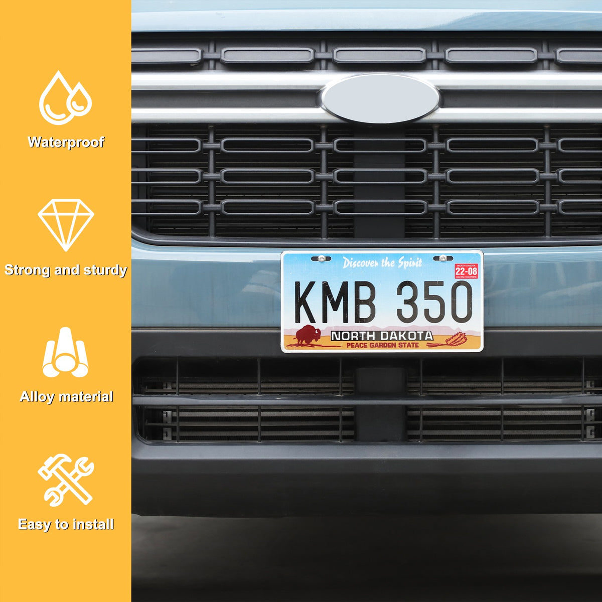 Carbon Steel License Plate Frame Trim For Ford Maverick 2022+ (US Version) 21