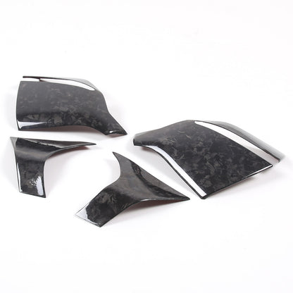 Forged Real Carbon Fiber Side Mirror Base Lower Cover Trim For Corvette C8 20-26 11