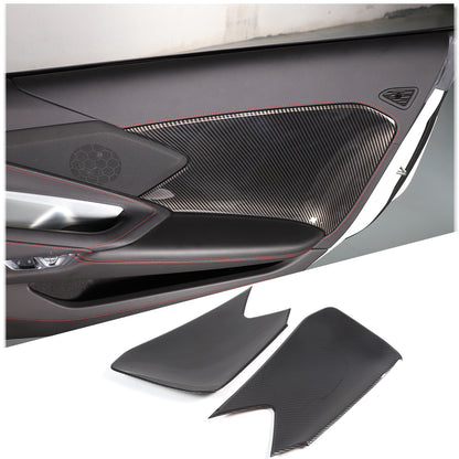 ABS Carbon Fiber Interior Door Anti-Kick Panel Cover Trim For Corvette C8 20-26 13