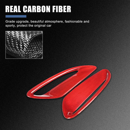 Red Real Carbon Fiber Hood Air Inlet Frame Trim For Jaguar F-TYPE X152 2021+ 3