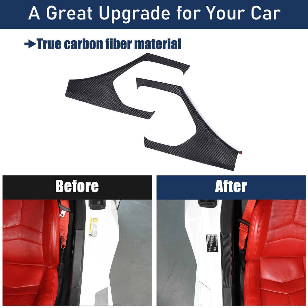 Real Carbon Fiber Interior Door Sill Plate Rear Trim For Corvette C8 2020+ US 21