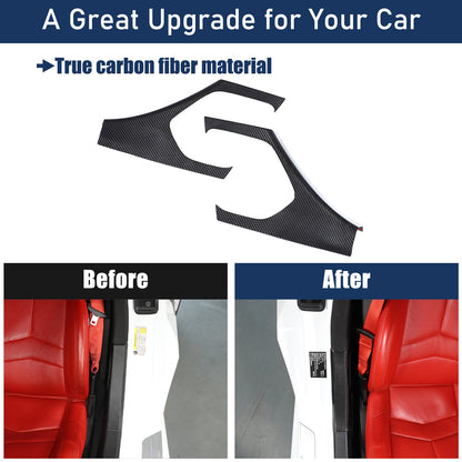 Real Carbon Fiber Interior Door Sill Plate Rear Trim For Corvette C8 2020+ US 21