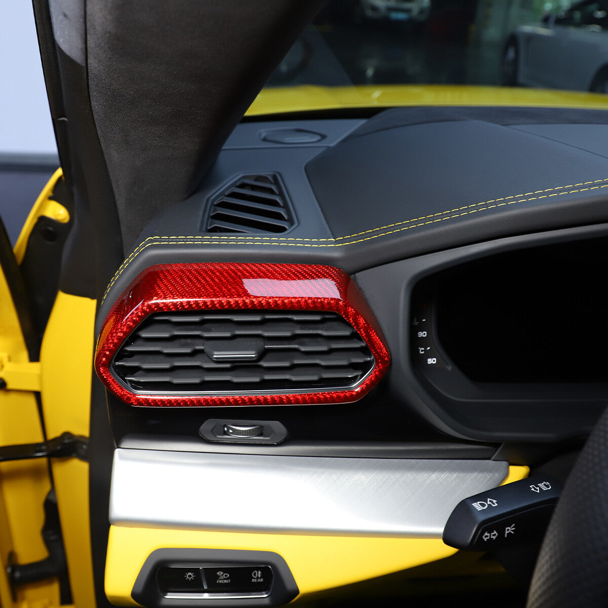 Red Carbon fiber Side Air Vent Outlet Cover Trim For Lamborghini URUS 2018-23 2