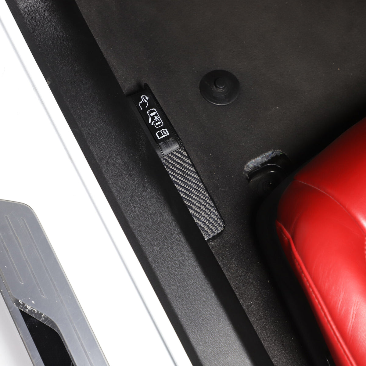 Real Dry Carbon Fiber Emergency Door Lock Switch Trim for Corvette C8 2020+ 15