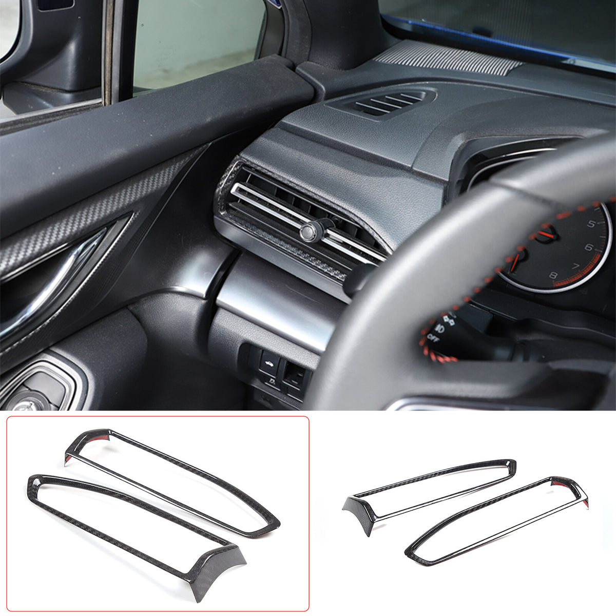 Real Carbon Fiber Interior Side Air Vent Outlet Cover For Subaru WRX VB 22-24 16
