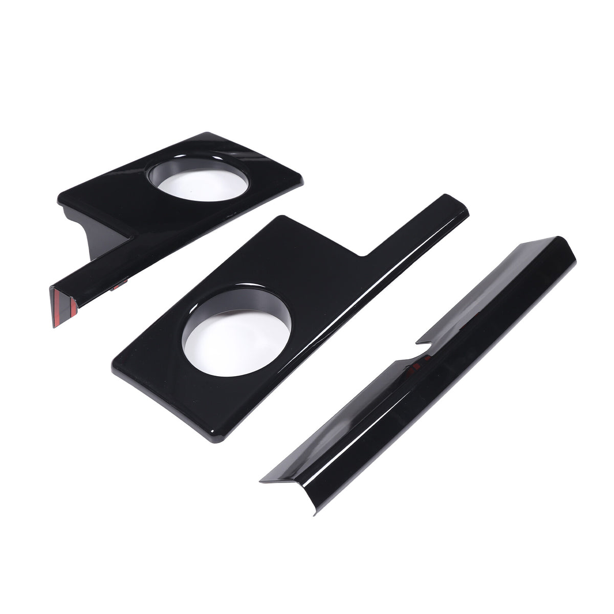3PCS Glossy Black Front Bumper Side Lamp Trim Cover Trim For Hummer H2 03-09 US 4
