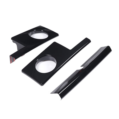 3PCS Glossy Black Front Bumper Side Lamp Trim Cover Trim For Hummer H2 03-09 US 4