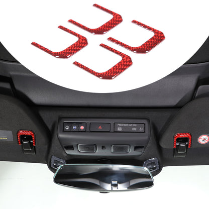 Red Soft Carbon Fiber Interior Decor Trim Kit Cover Set For Corvette C8 20-25 134