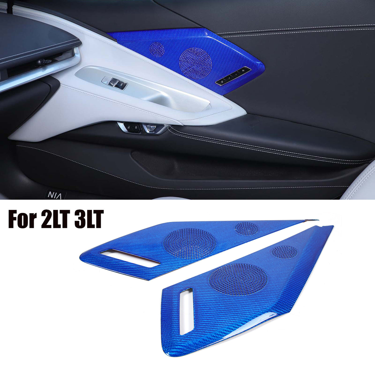 Blue Real Carbon Fiber Full Interior Set Decor Trim Kit for Corvette C8 20-25 - Variants 21-25 12
