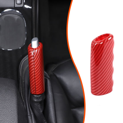 Red Carbon Fiber ABS Parking Brake Lever Sleeve Trim For Corvette C6 2005-2013 13