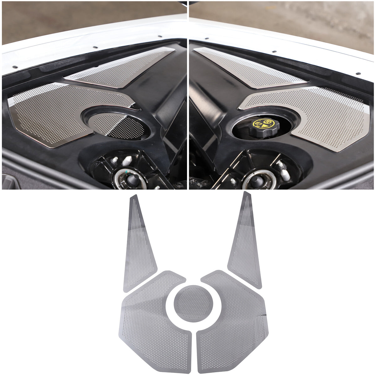 Silver Steel Car Engine Hood Compartment Panel Trim For Corvette C8 2020-2026 US 1
