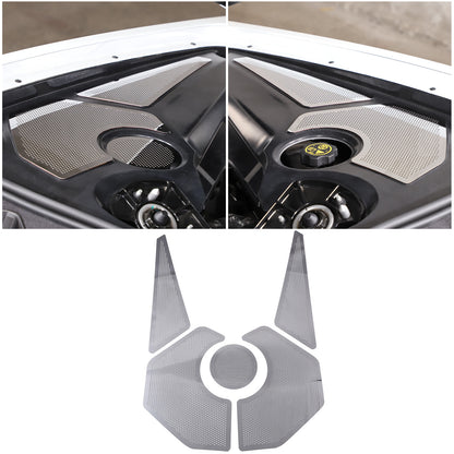 Silver Steel Car Engine Hood Compartment Panel Trim For Corvette C8 2020-2026 US 1