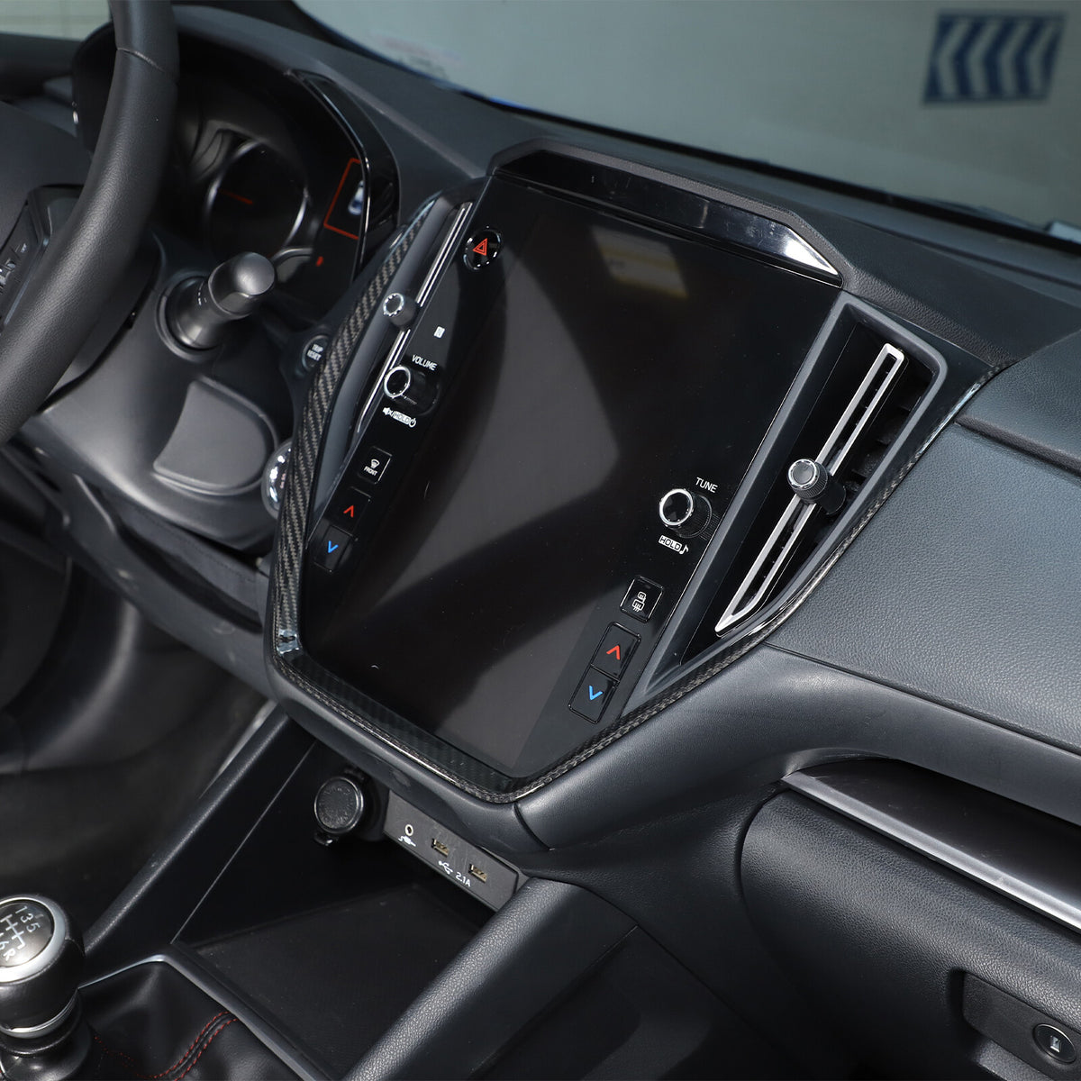Real Carbon Fiber Center Navigation Screen Trim Cover For Subaru WRX VB 2022-24 6