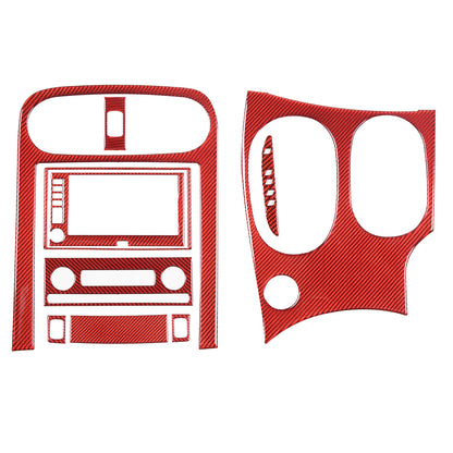 10PCS Red Carbon Fiber Full Center Console GPS Sticker Trim Set For corvette C6 1