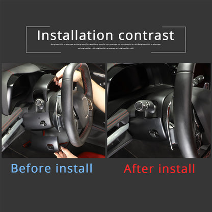 Matte Black Steering Wheel Base Frame Trim Cover Fit For Corvette C8 2020-2026 5
