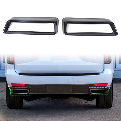 Glossy Black Rear Exhaust Tail Pipe Cover Trim For Cadillac Escalade 2021-2024 1