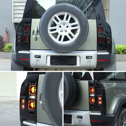 Mesh Piano Black ABS Taillight Protection Trim For LR Defender L663 2020-2025 6