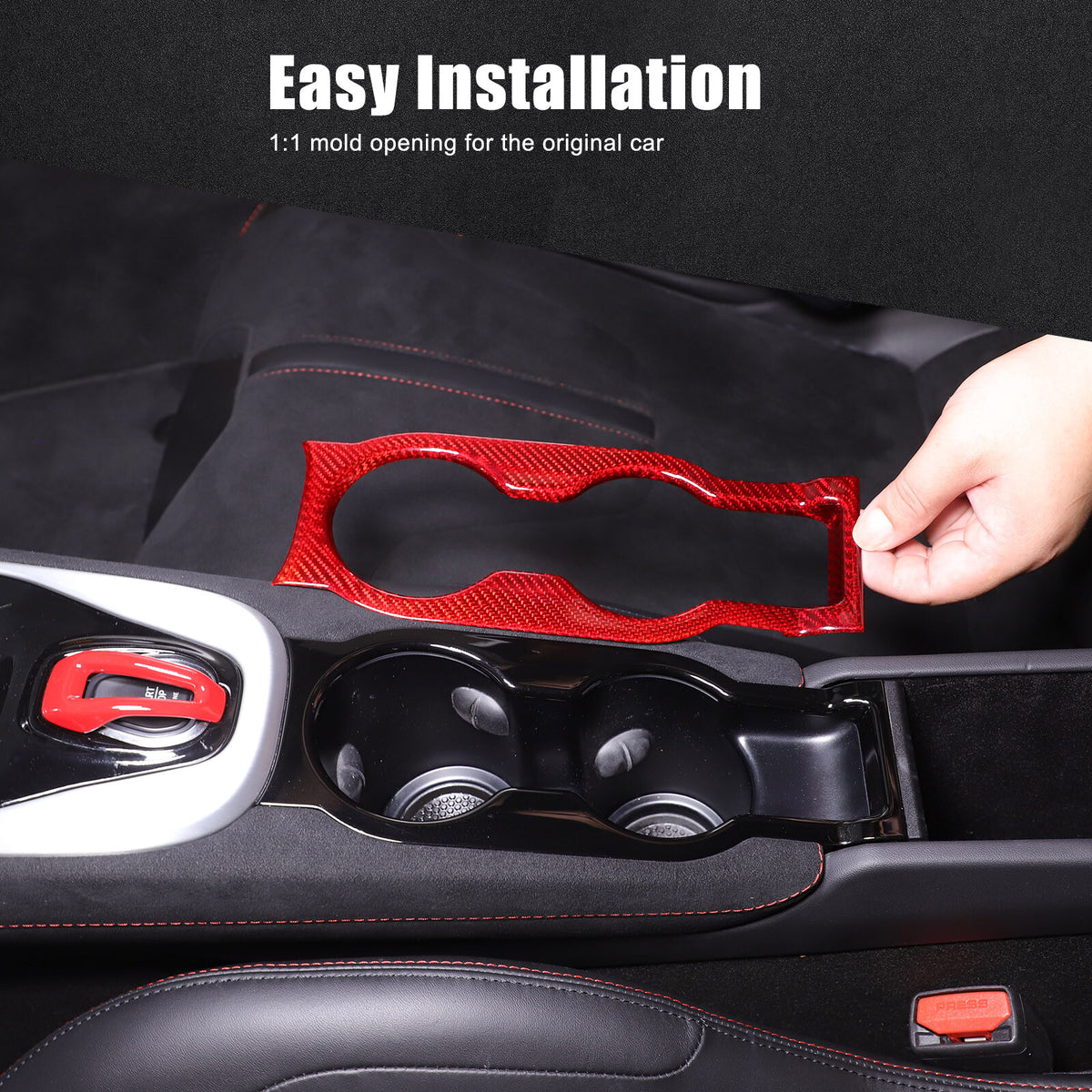 Red Real Carbon Fiber Interior Exterior Conosle Trim Cover For Lotus EMIRA 21-25 129