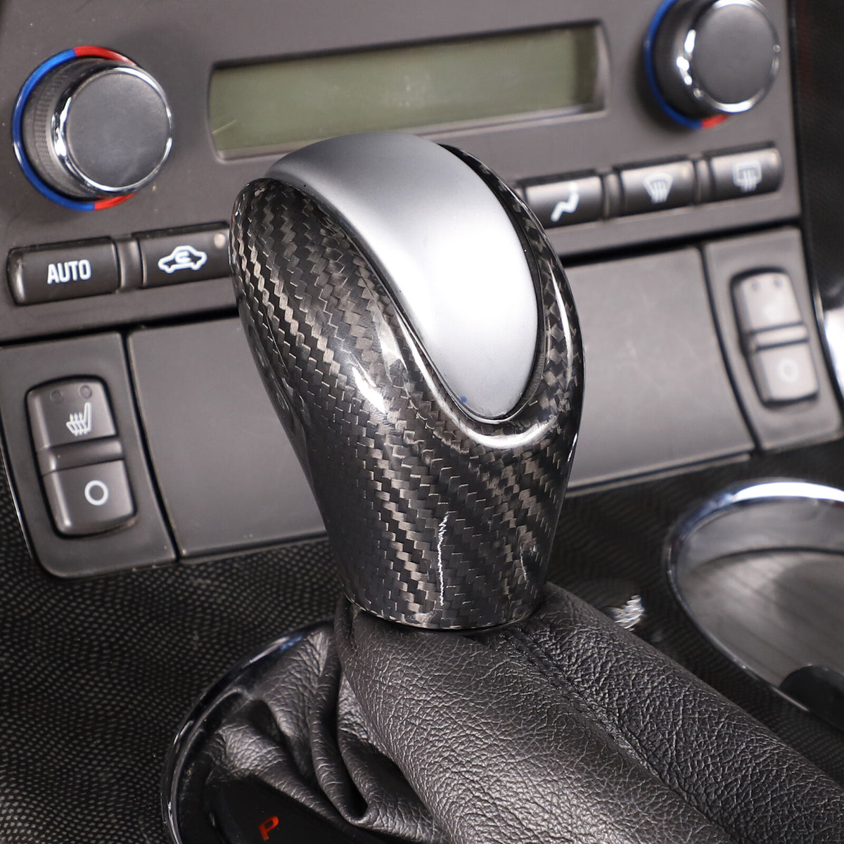 Real Carbon Fiber Console Gear Shift Knob Head Cover Trim For Corvette C6 05-13 19