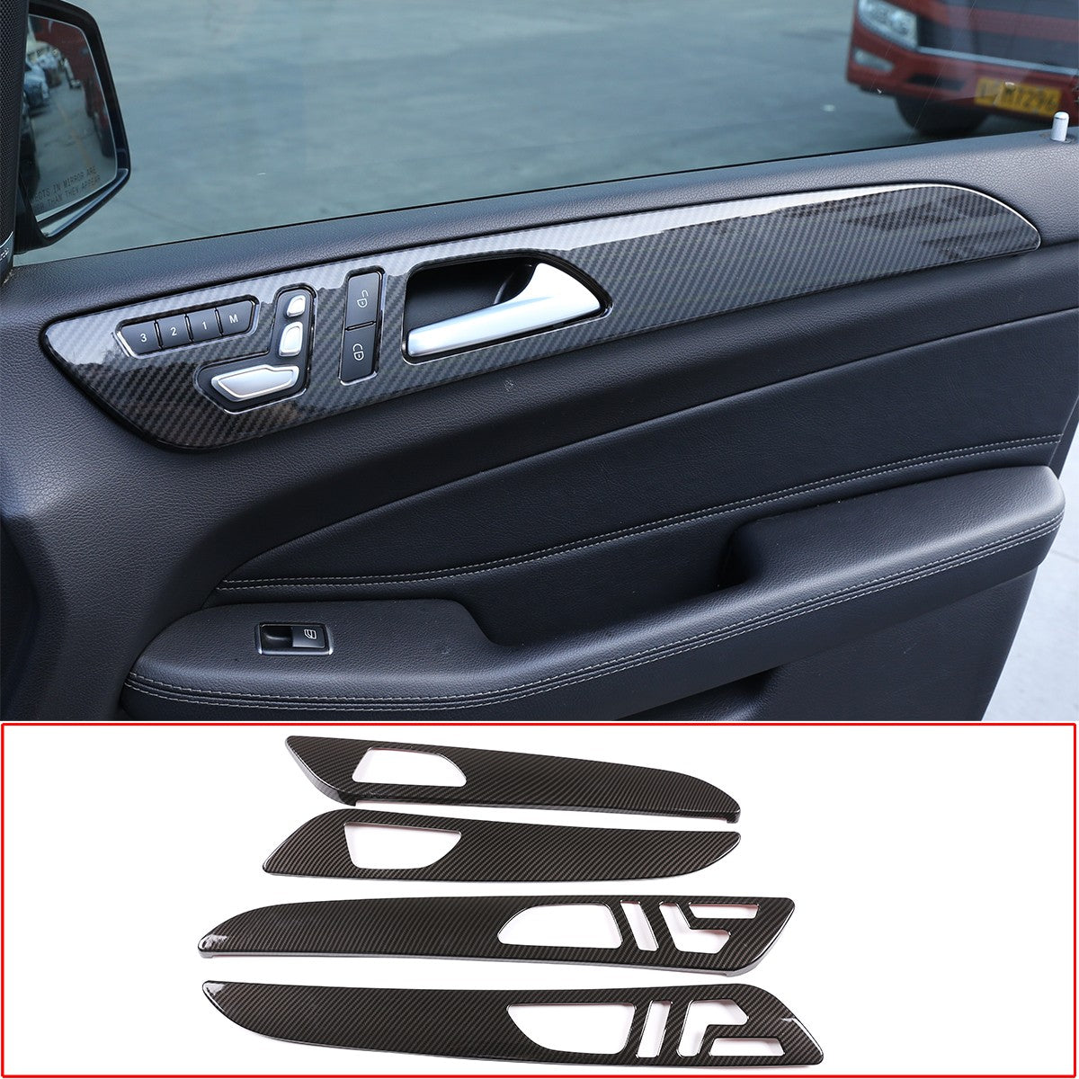 Carbon Fiber ABS Center Console Panel Trim For Benz ML W166/GL X166 2013‑2015 21