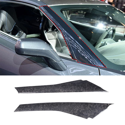 Real Forged Carbon Fiber A-pillar Panel Sticker Trim For Corvette C7 2014-2019 2