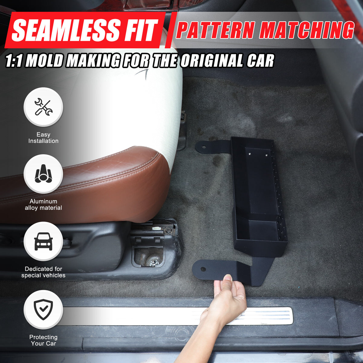 Alloy Passenger Seat Under-seat Storage Basket Tray For Cadillac Escalade 07-14 5