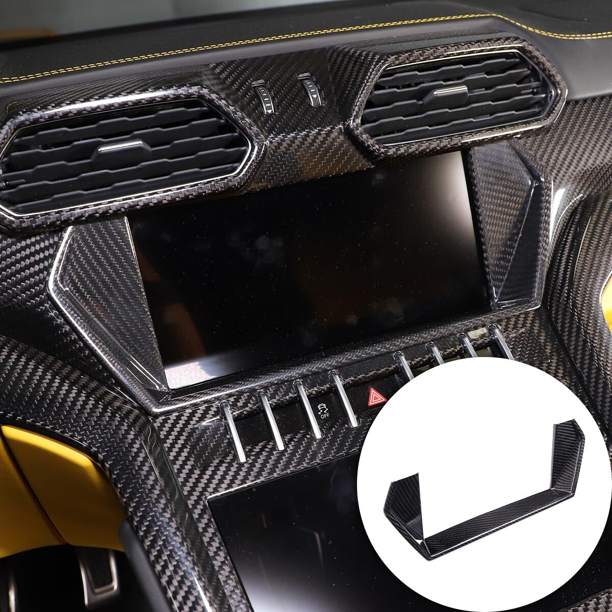 Carbon fiber GPS Navigation Cover Bezel Trim for Lamborghini URUS 2018-2023 1