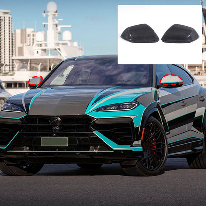 Real Carbon Fiber Exterior Mirror Trim W Light For Lamborghini URUS 18-24 US 15