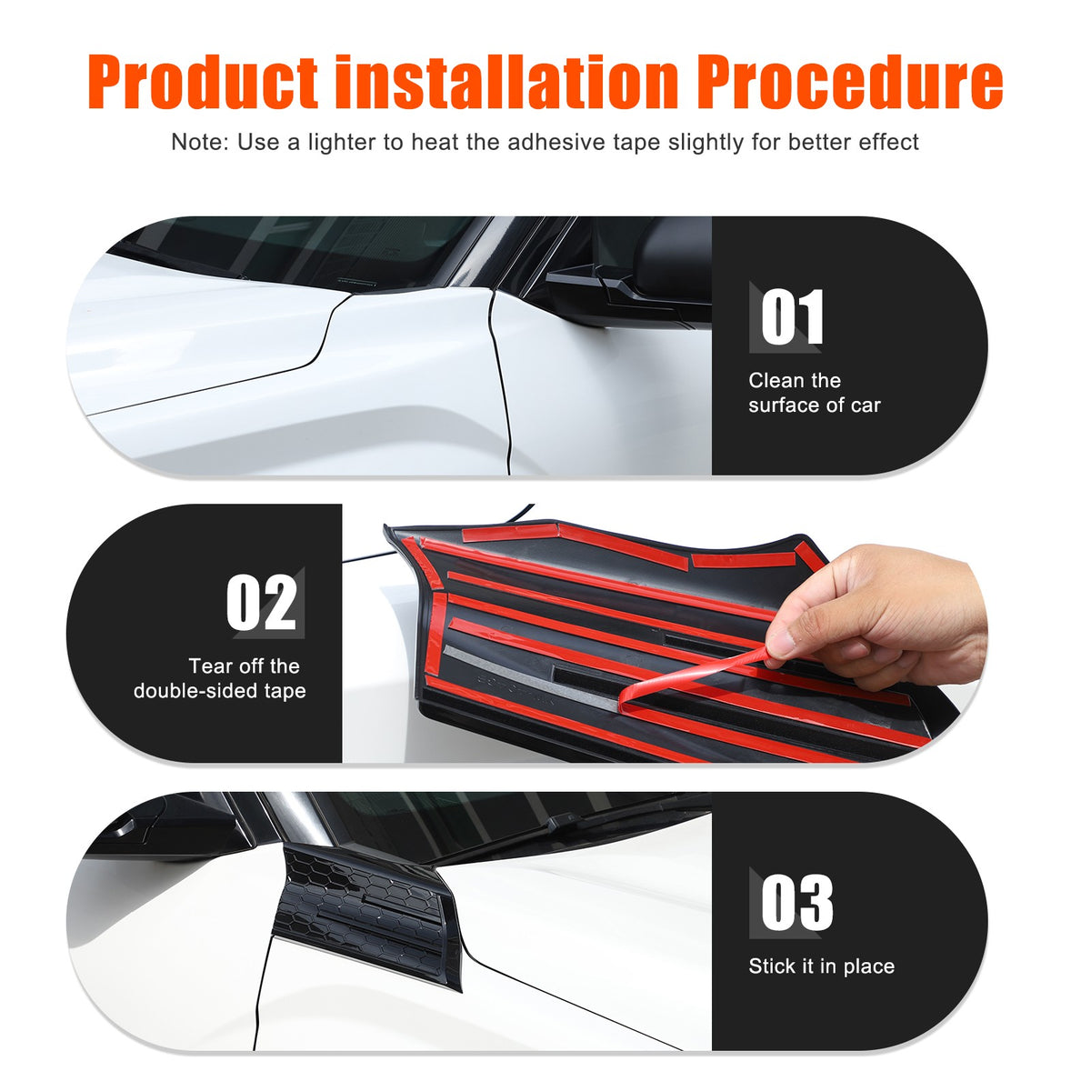 Glossy Piano Black Fender Upper Decoration Cover Trim For Toyota Tundra 2022+ US 8
