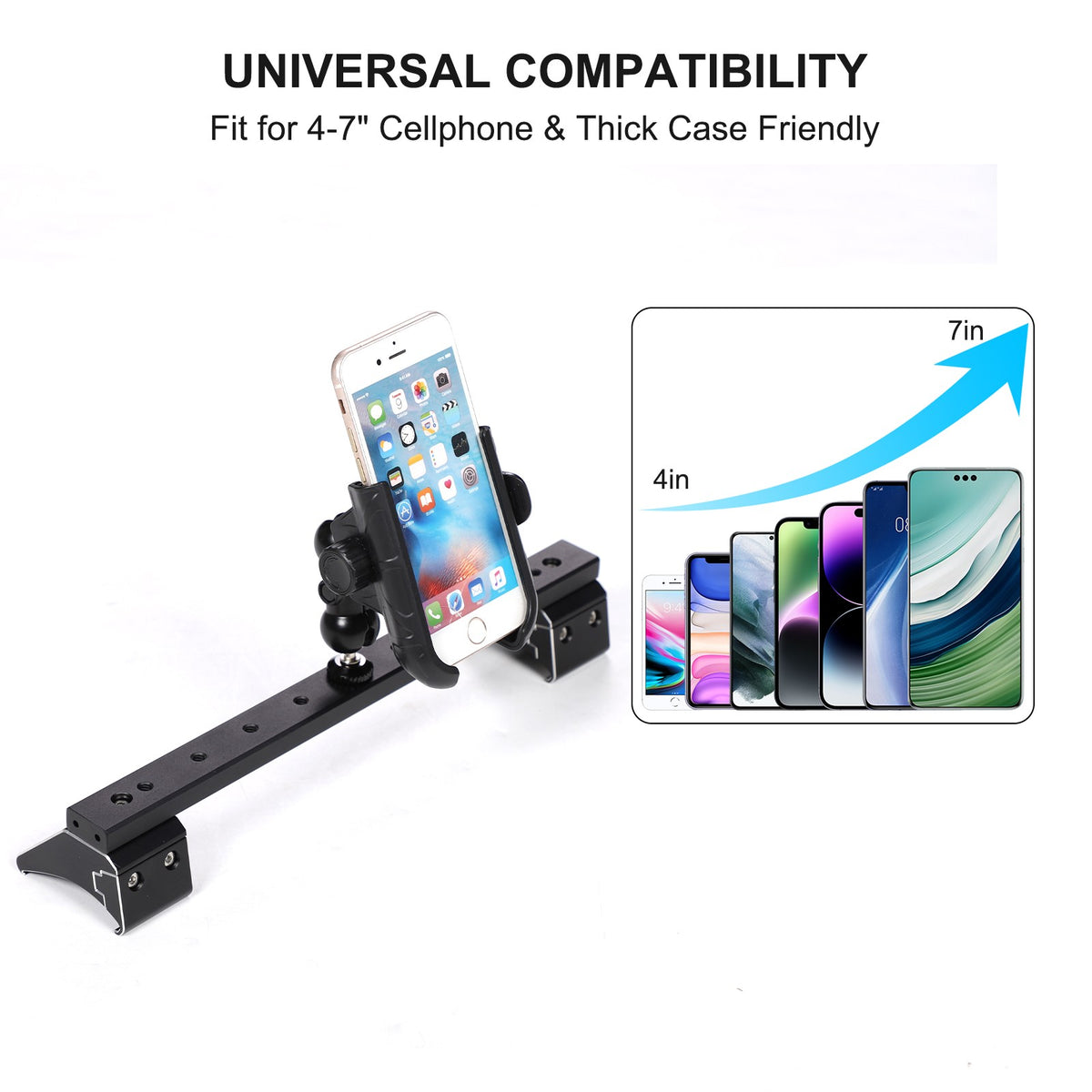 U Shape Center Console Phone Holder Bracket For Toyota FJ Cruiser 2007-2021 6