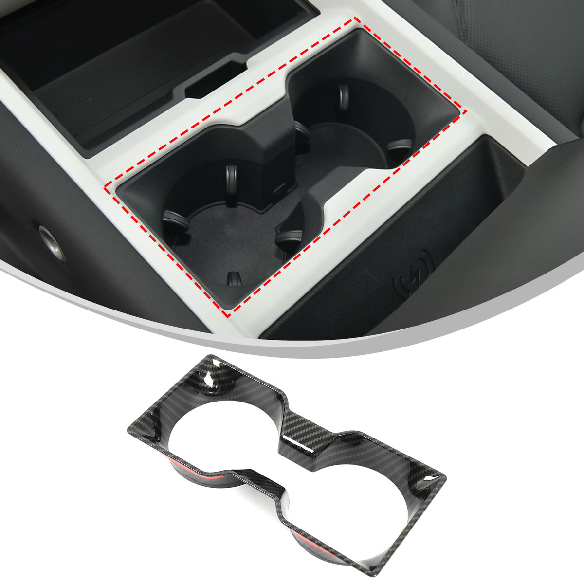 Carbon Fiber ABS Center Console Cup Holder Frame Trim for LR Defender L663 2025+ 2