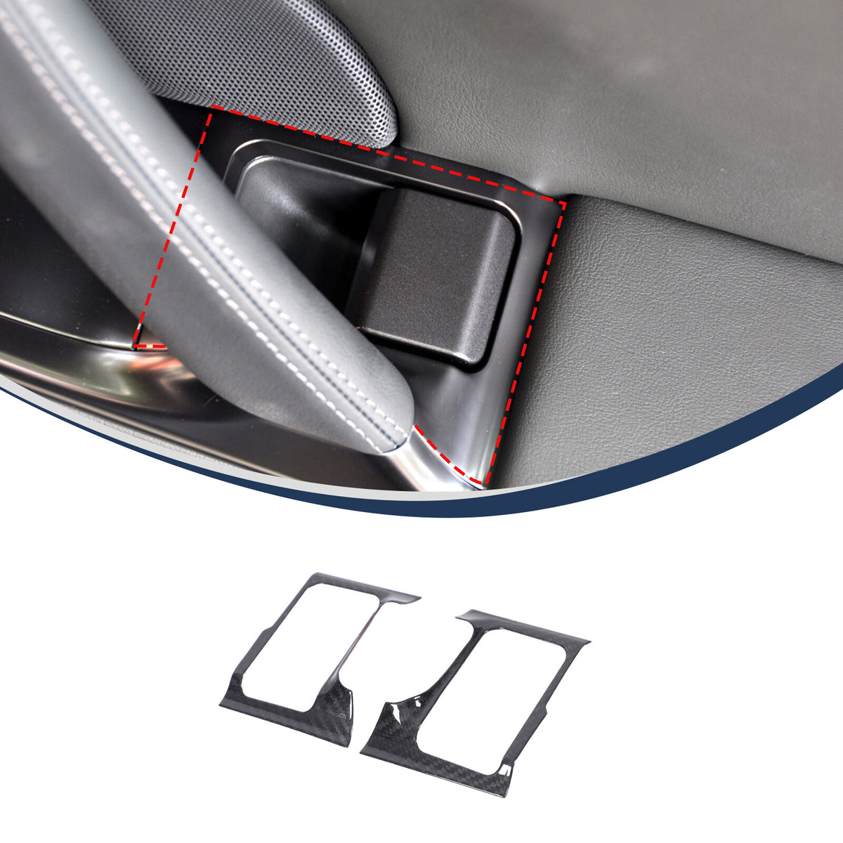 Real Carbon fiber Door Lock Button Trim For Nissan GTR R35 2008-2016 3