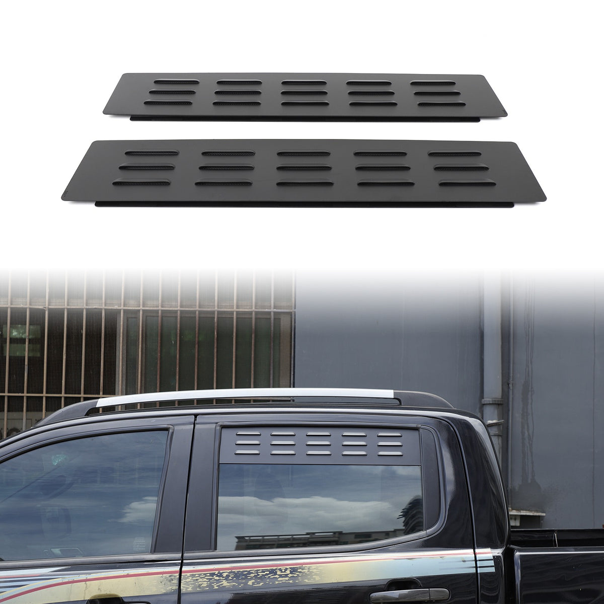 Aluminum Rear Door Window Louver Air Vent Panel Trim For Ford Ranger T7 15-22 US 2