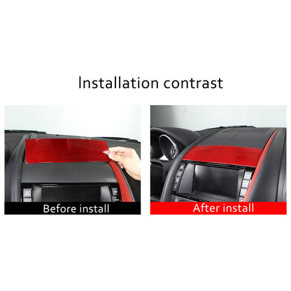 Red Carbon Fiber Console Navigation Upper Panel Cover Trim For Jaguar F-TYPE 13+ 3