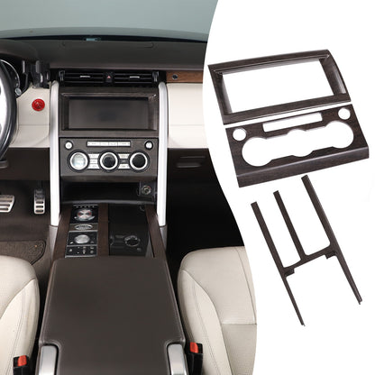 3pcs Wood Grain Center Console Trim Kit For Land Rover Discovery 5 L462 2017-20 2