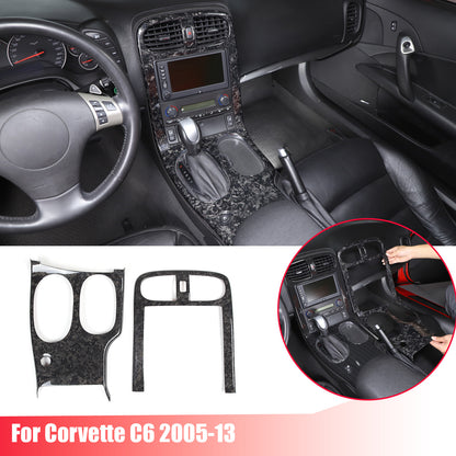 Forged Carbon Fiber Interior Full Center Console Trim Set For Corvette C6 05-13 1