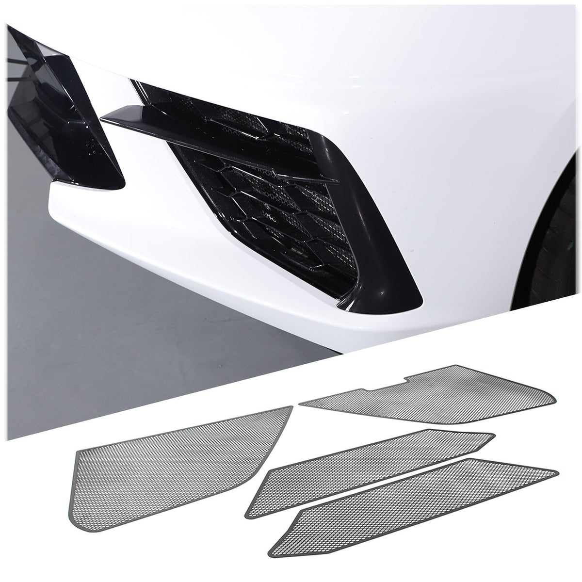 Front Grill Guard Side Vent Intake Mesh Grille Insert For Corvette C8 2020-26 4
