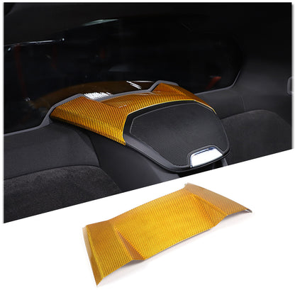 Yellow Carbon Fiber Rear Speaker Top Upper Cover Trim For Corvette C8 Coupe 2026 4